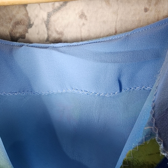 Handmade OOAK Floral Iridescent Ruffle Midi Dress Sheer Sleeve Coquette XS - Picture 16 of 16